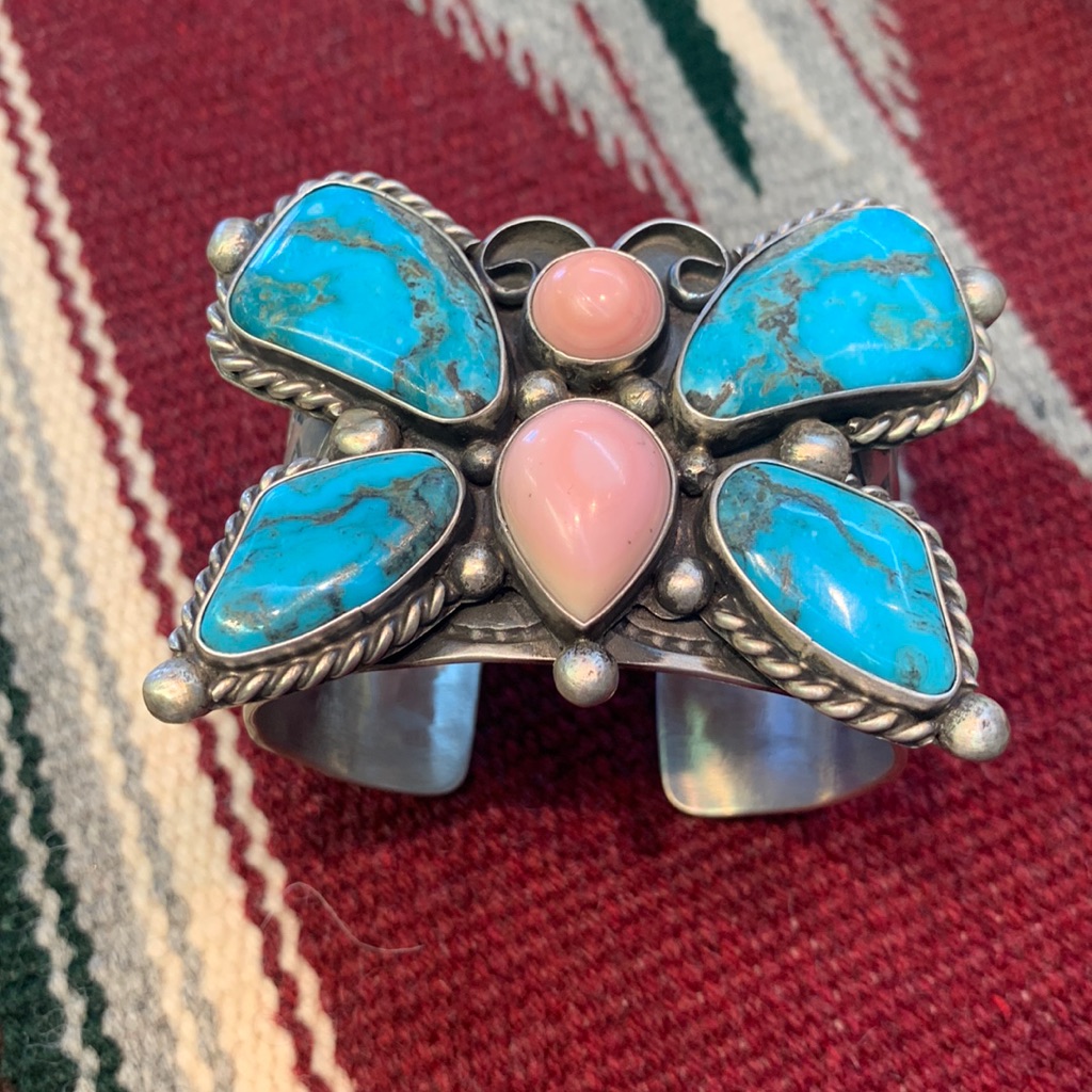 Chimney Butte Turquoise And Orange Spiny Oyster Cuff